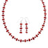 Genuine Sterling Silver Southwest Coral Bead Necklace Set JX128494